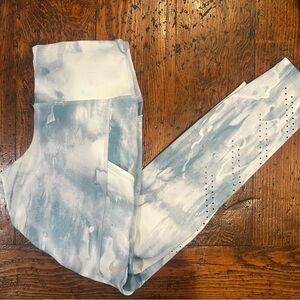 Nike Light Blue and White Tie Dye Leggings